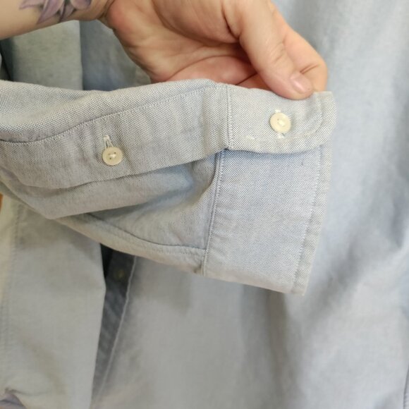 Ralph Lauren Blue Long Sleeve Cotton Custom Fit Button Down Color Pony Cotton XL - Picture 7 of 11